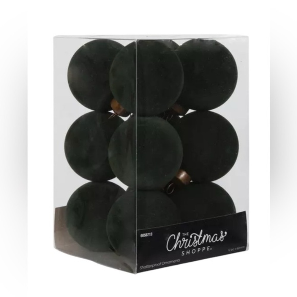 LAST BOX! 2024 Viral Hobby Lobby Flocked Ornaments - Dark Green